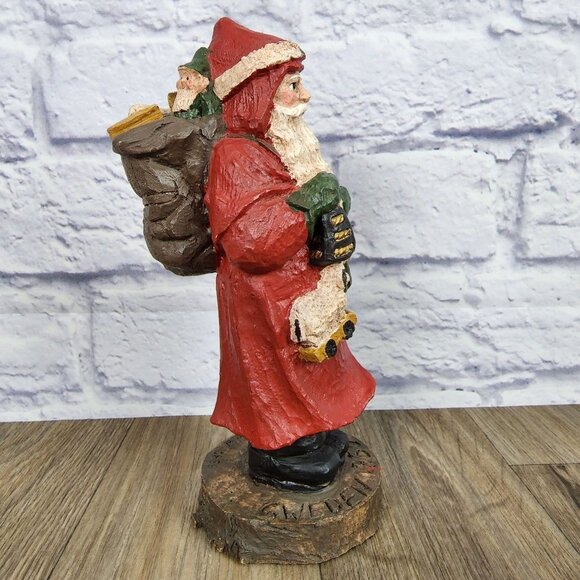 Wood World 1989 VTG 8" Santa Sweden 1850 Christmas Rustic Folk Art Hand Painted - Picture 7 of 10
